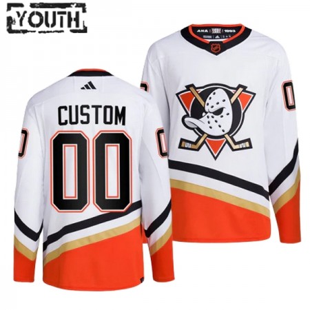 Anaheim Ducks Dresy Personalizované Adidas 2022-23 Bílý Reverse Retro 2.0 Authentic - Dětské
